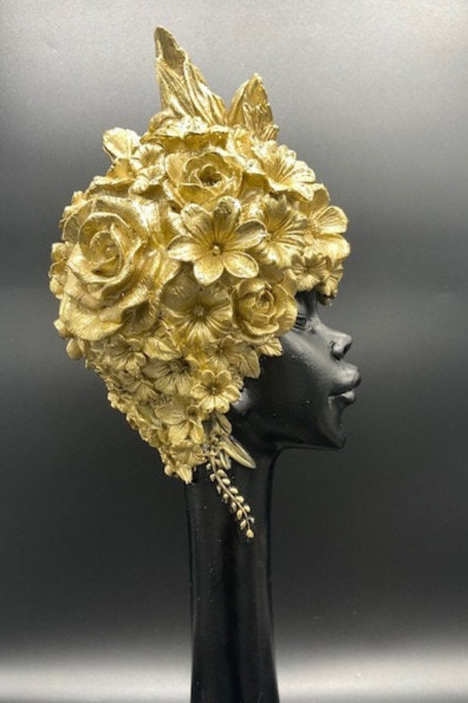 African Head Bust Resin Sculpture African Lady Bust Large Etsy