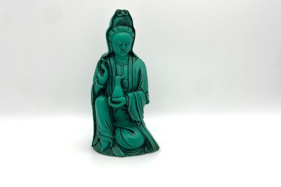 Buddhist Kuan Yin Quan Nian Resin Statue Female Buddha 7 inches Tall Goddess of Mercy and Compassion Sculpture Buddhist Kuan Yin Quan Nian Resin Statue Female Buddha 7 inches Tall Goddess of Mercy and Compassion Sculpture