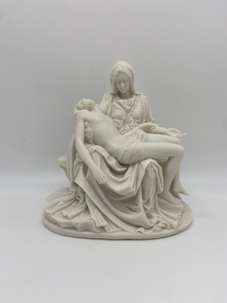 Pieta by Michelangelo Mother Mary Holding Jesus Pieta Sculpture Pieta Statue Resin At home Christmas decorations Mother Day Gift image 4