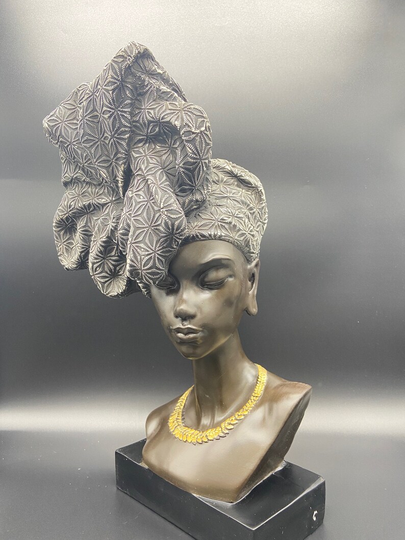 Statue of African American Lady African Lady Head Wrap Etsy