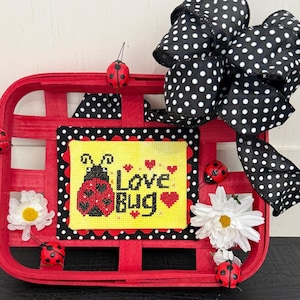 Ladybug Cross Stitch Pattern: Love Bug Needleart (PDF Download)