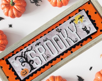 Mönster för korsstygn med kusliga spöken: Halloween-nålstygn (PDF-mönster)
