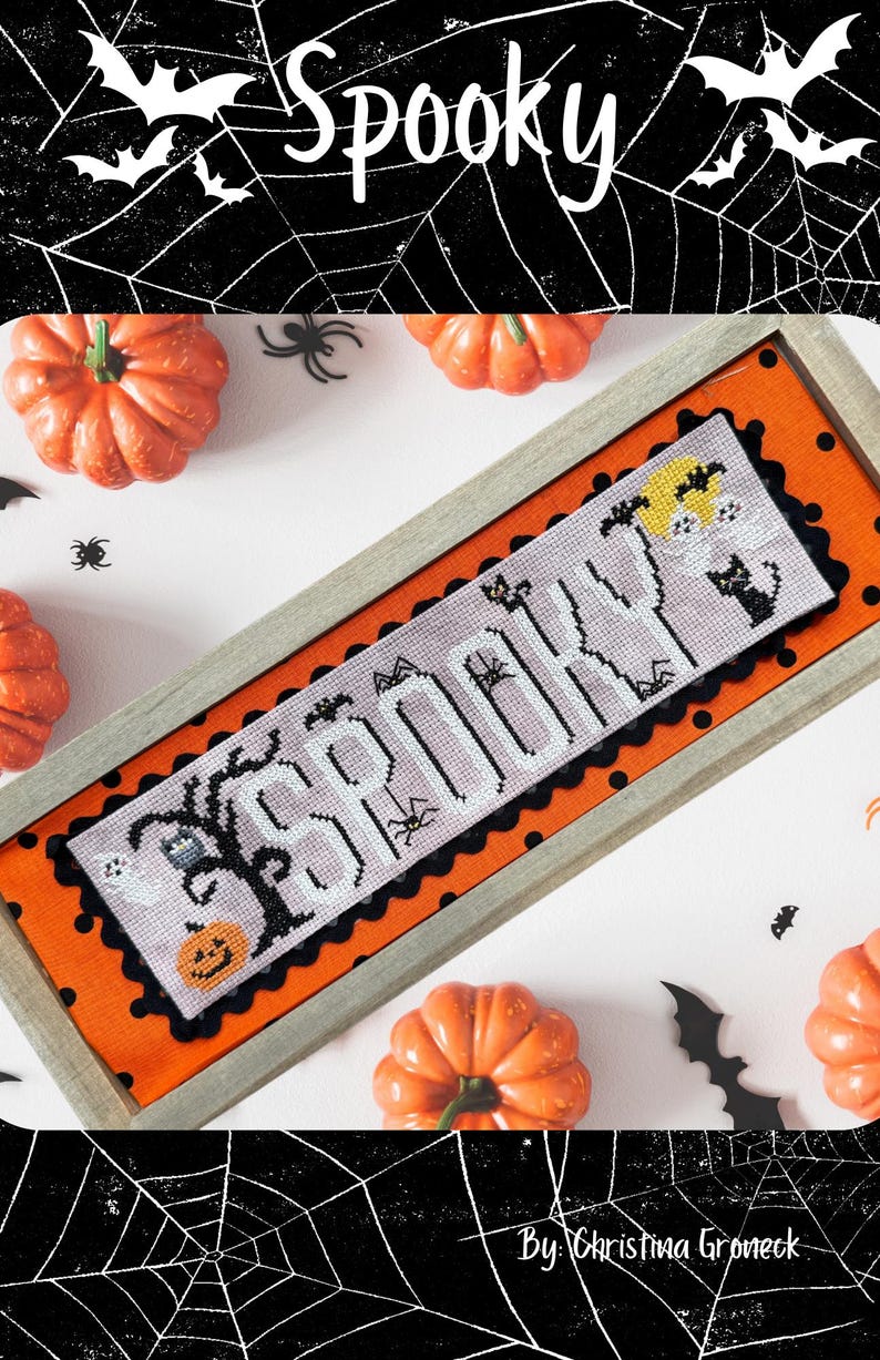 Spooky Ghost Cross Stitch Pattern: Halloween Needlepoint (PDF Pattern ...