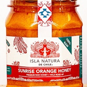 SUNRISE ORANGE HONEY Rosehip Premium Honey / Raw - Organic - Delicious - 1lbs - Super Antioxidant - Vitamin C - Never Heated - Great Gift