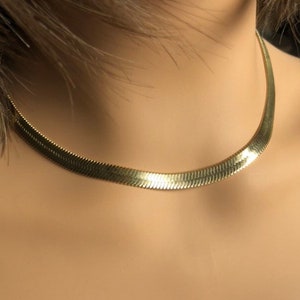 Herringbone Chain, 14k Gold Herringbone, Thick Gold Chain, Snake Chain Necklace, Herringbone Necklace, Layering Necklace, Gift for her