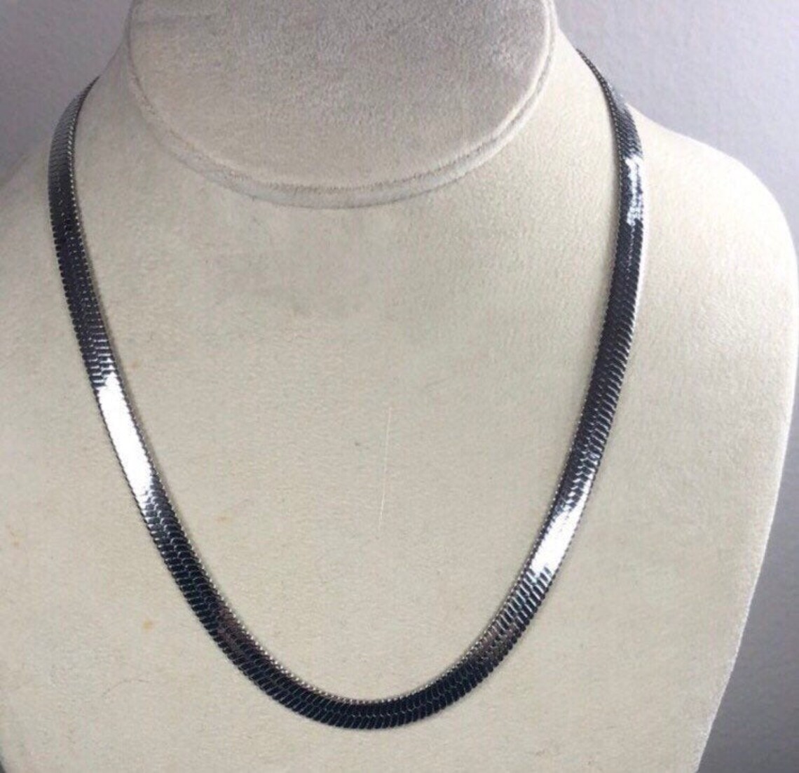 Herringbone Chain, Silver Herringbone, Thick Silver Chain, Snake Chain