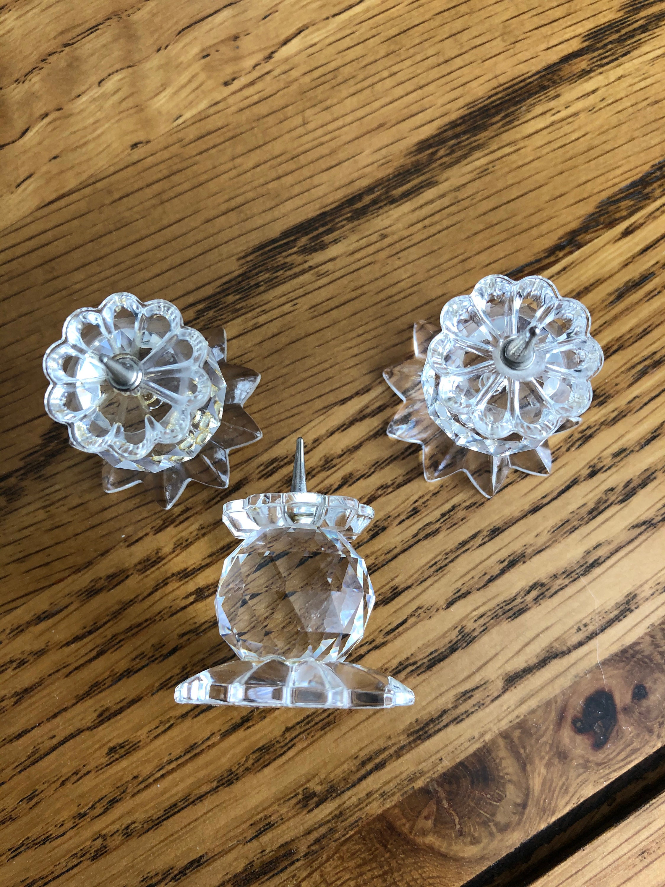 Swarovski 3 vintage miniature crystal candle holders for Etsy