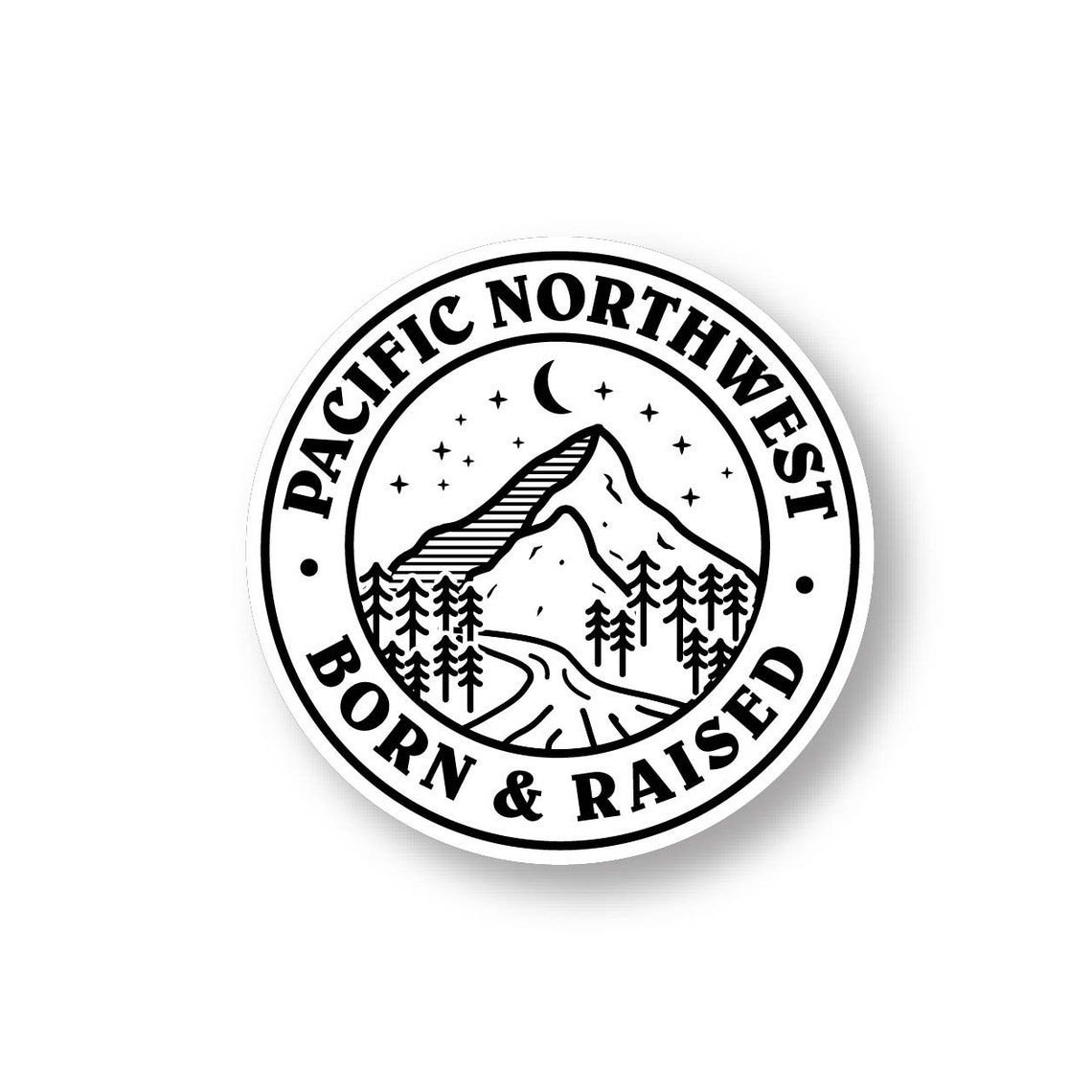 Pacific Northwest Born & Raised 3 X 3 Sticker Etsy