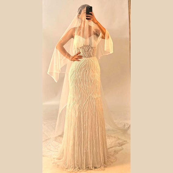 S to XXXL Customisable Embellished Hand beads embroidery Premium Gown-  customise in any sizes