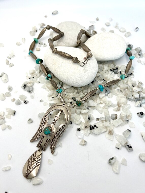 Thunderbird Sterling Silver Turquoise Vintage Pen… - image 5