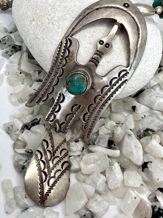 Thunderbird Sterling Silver Turquoise Vintage Pen… - image 3