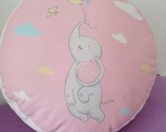Sitzkissen rosa Baby Elefant mit Personalisierung