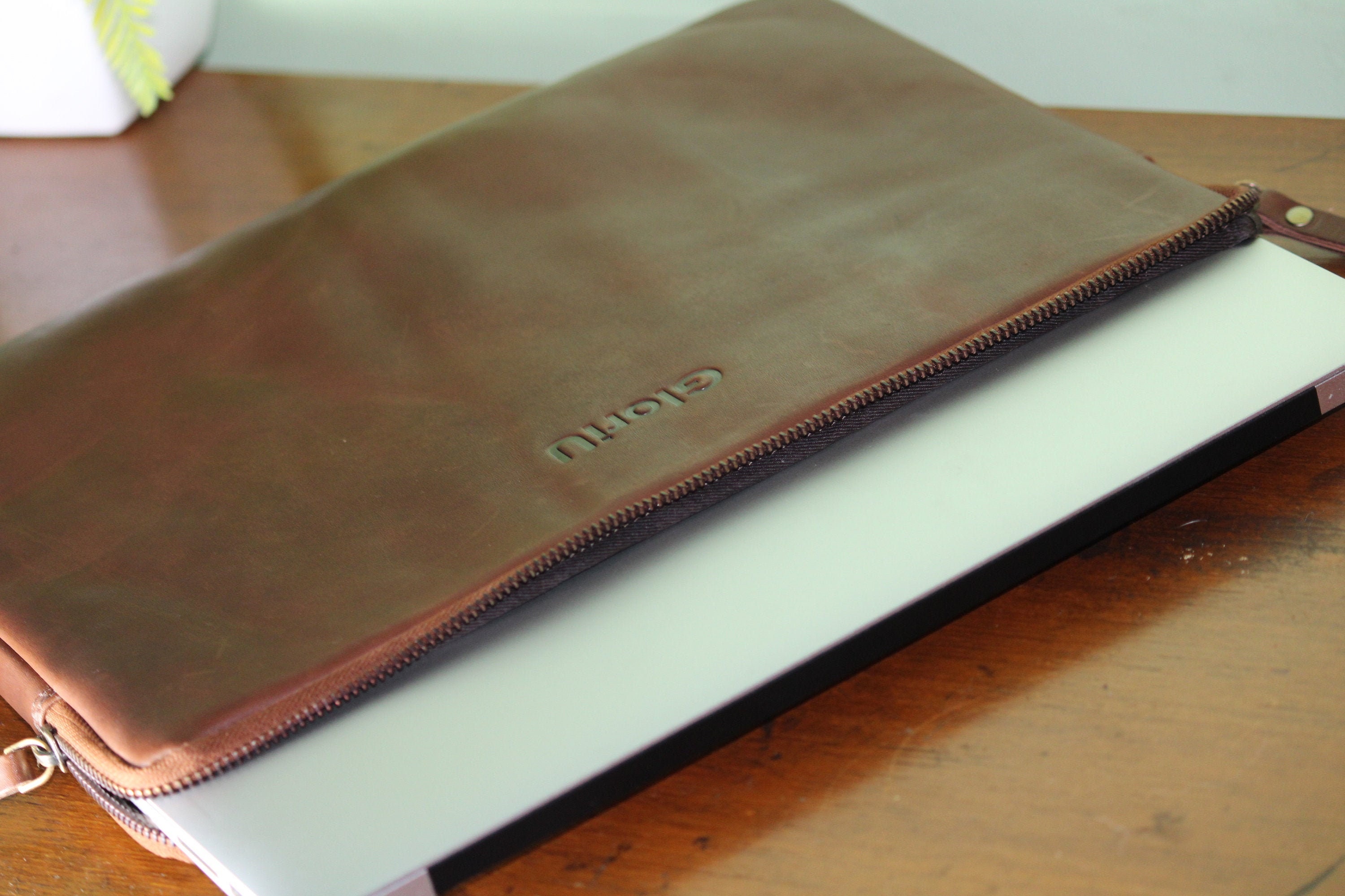 Light Brown Personalized Leather Laptop Sleeve 11in 13in 15in Etsy