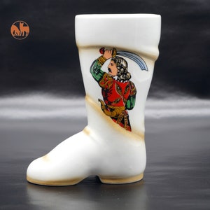 Vintage drinking boots made of porcelain GDR drinking games beer boots around 1970 Manufactory Wagner & Apel, Lippelsdorf in Thuringia vintagefuechse