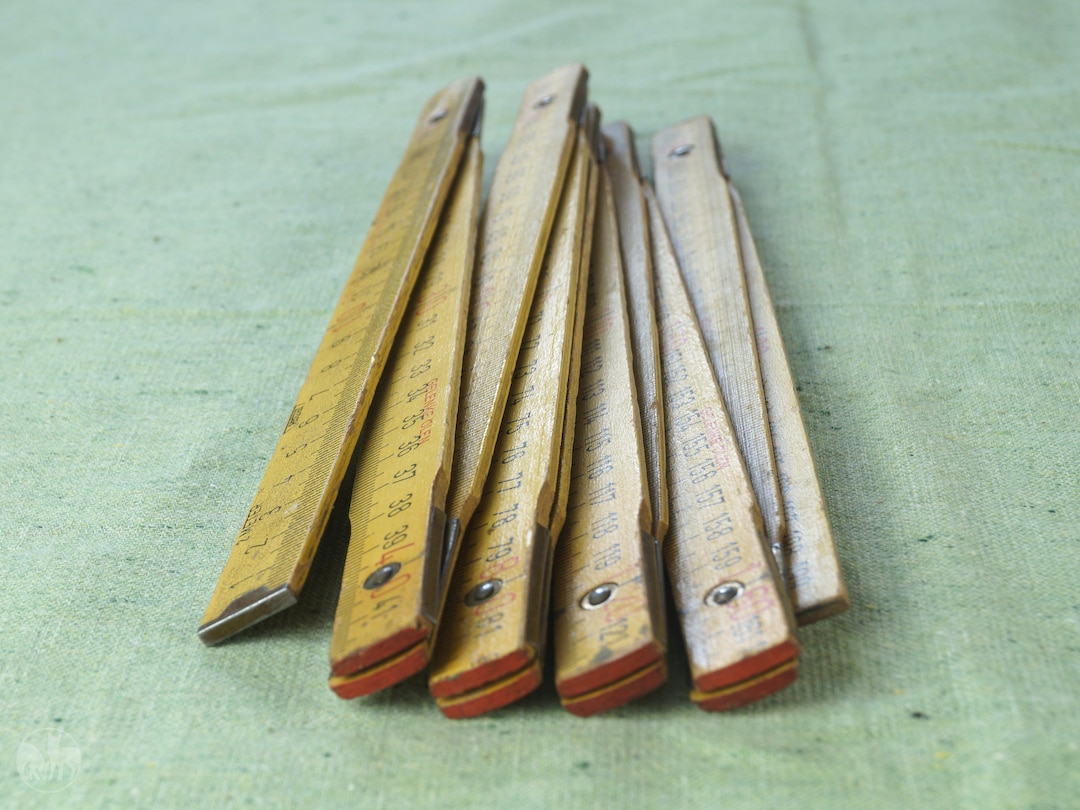 Folding Rule DDR Wooden Ruler Howal Folding Ruler 2 Meters Old Bevel ...