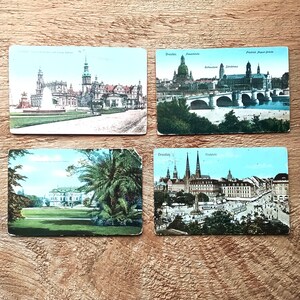 Antike Postkarten Dresden Sehenswürdigkeiten Konvolut 4 vintage Ansichtspostkarten Postplatz Palais Schloss gestempelt & gelaufen 1908-1913