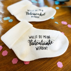 Baby socks statement socks question godparents godmother godfather