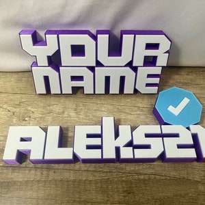 Personalized custom TWITCH style nickname decoration / 3D printed nameplate ! FREE SHIPPING