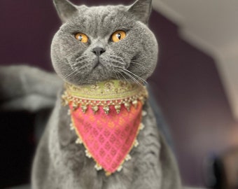 Cat bandana, Dog bandana, pet accessory, indian, indian clothes, pet costume, pet outfits,indian wedding, diwali