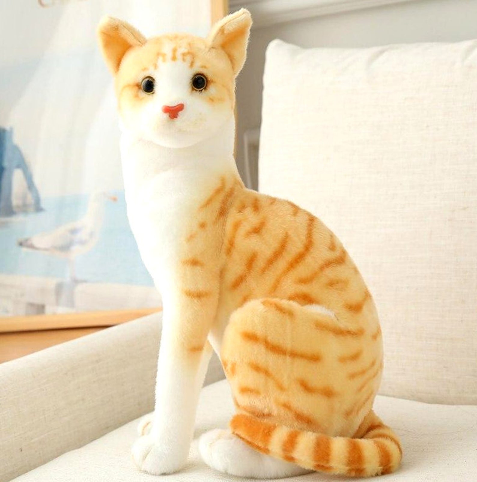 Stuffed Lifelike Siamese Cats Plush Toy Simulation American Etsy