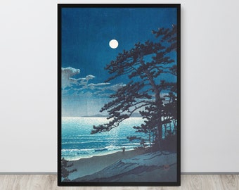 川瀬巴水作「二宮海岸の春月」プリントポスター - Etsy 日本