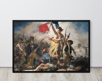 民衆を導く自由の女神キャンバス、ドラクロワのフランス革命美術、すぐ