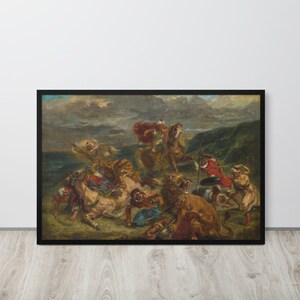 Eugène Delacroix - Polowanie na lwa (1861) - Wydruk artystyczny