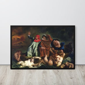 Eugène Delacroix - Barka Dantego (1822) - Wydruk artystyczny