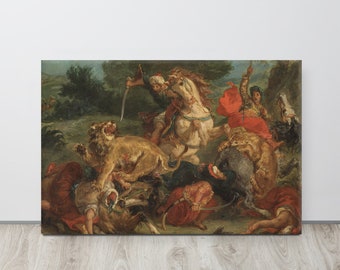 Eugène Delacroix - the Lion Hunt (1855) - Fine Art Print - Etsy