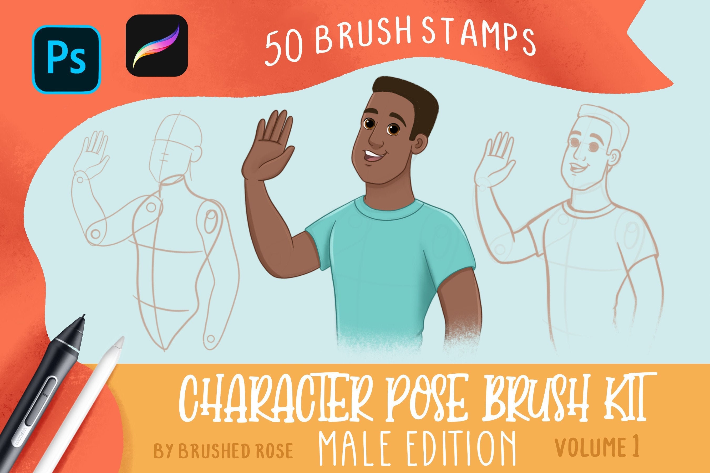 pose brushes procreate free