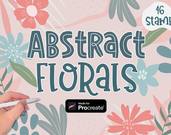 Abstract Floral brush stamps for Procreate