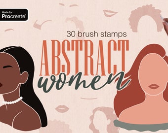Abstract Women Portrait brushes | Procreate Stamp set