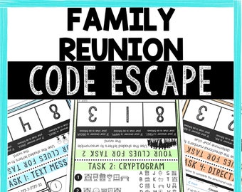 Family Reunion Escape Room Code for Kids - Printable Party Game –  Party Games - Kids Puzzles – Family Game Night