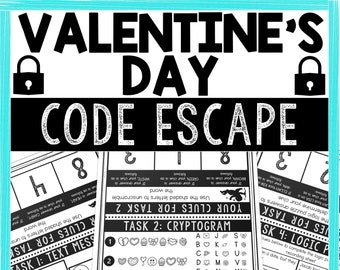 Valentine's Day Escape Room Code for Kids - Printable Party Game – Birthday Party Games - Kids Puzzles – Family Game Night - Logic Puzzle