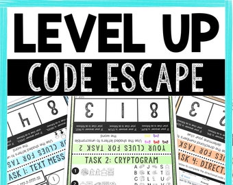 Level Up - Video Game Escape Room Code for Kids - Printable Party Game – Birthday Party Games - Kids Puzzles – Family Game Night
