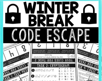 Winter Break Escape Room Code for Kids - Printable Party Game – Birthday Party Games - Kids Puzzles – Family Game Night - Logic Puzzle