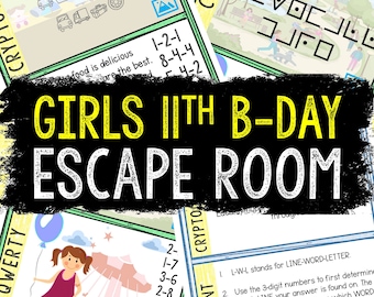 Escape Room for Kids - Printable Party Game – Girls 11th Birthday Escape Room Kit – Birthday Party Games - Kids Puzzles – Family Game Night