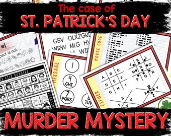 Murder Mystery Game for Kids – Spy Party – St. Patrick's Day – Secret Agent Codes – Escape Room – Printable Party Props - Holiday Party Game