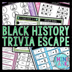 Black History Trivia Game - Escape Room for Kids - Printable Party Game – History Party Game - Kids Activity – Family Games - February Quiz