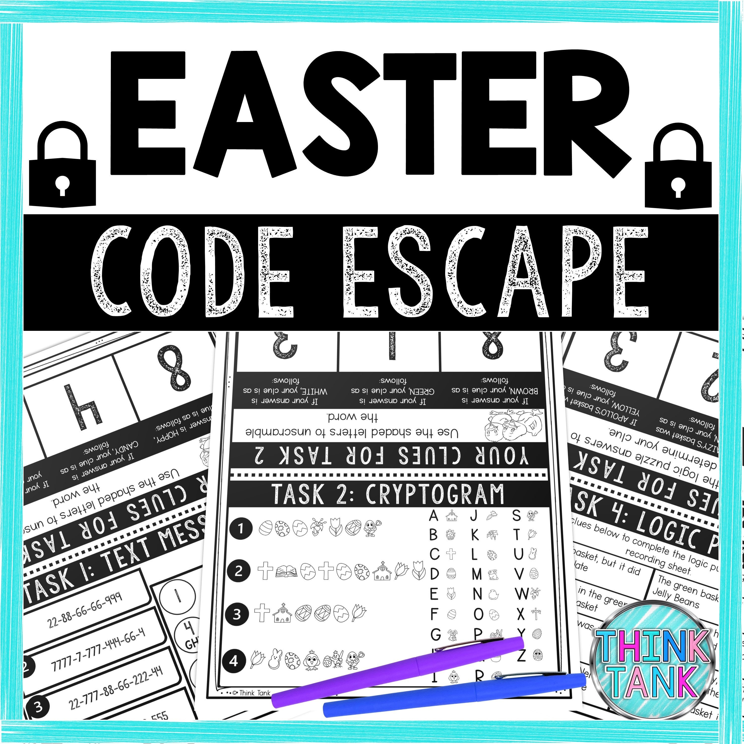 Easter Escape Room Code for Kids - Printable Party Game – Birthday ...