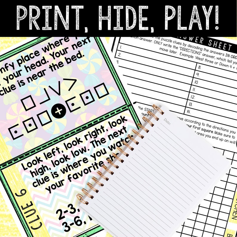 Candy Theme Treasure Hunt for Kids Printable Puzzle Game - Etsy