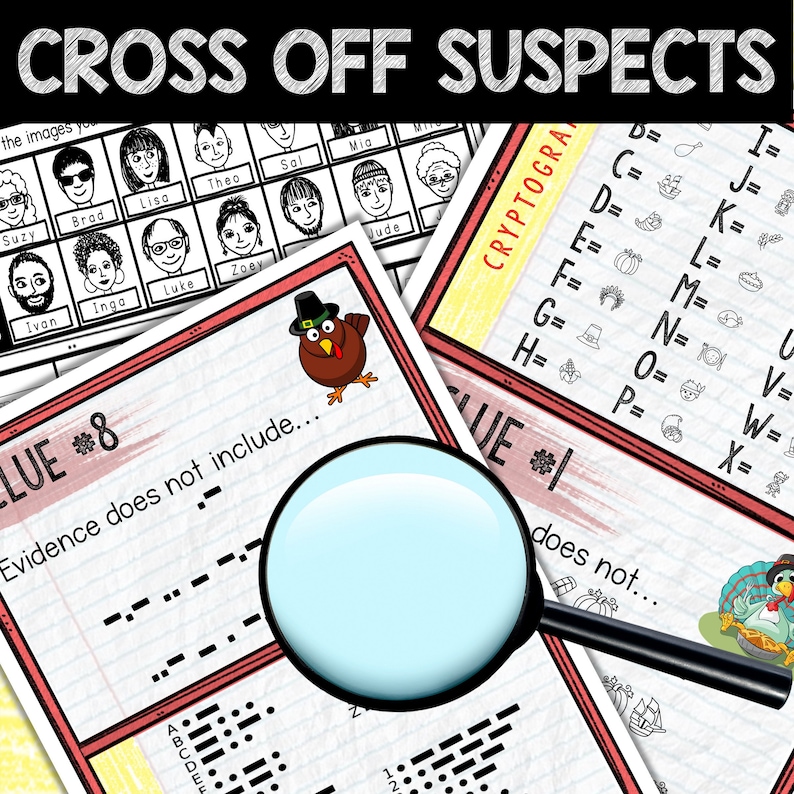 Murder Mystery Game for Kids – Spy Party – Thanksgiving – Secret Agent ...