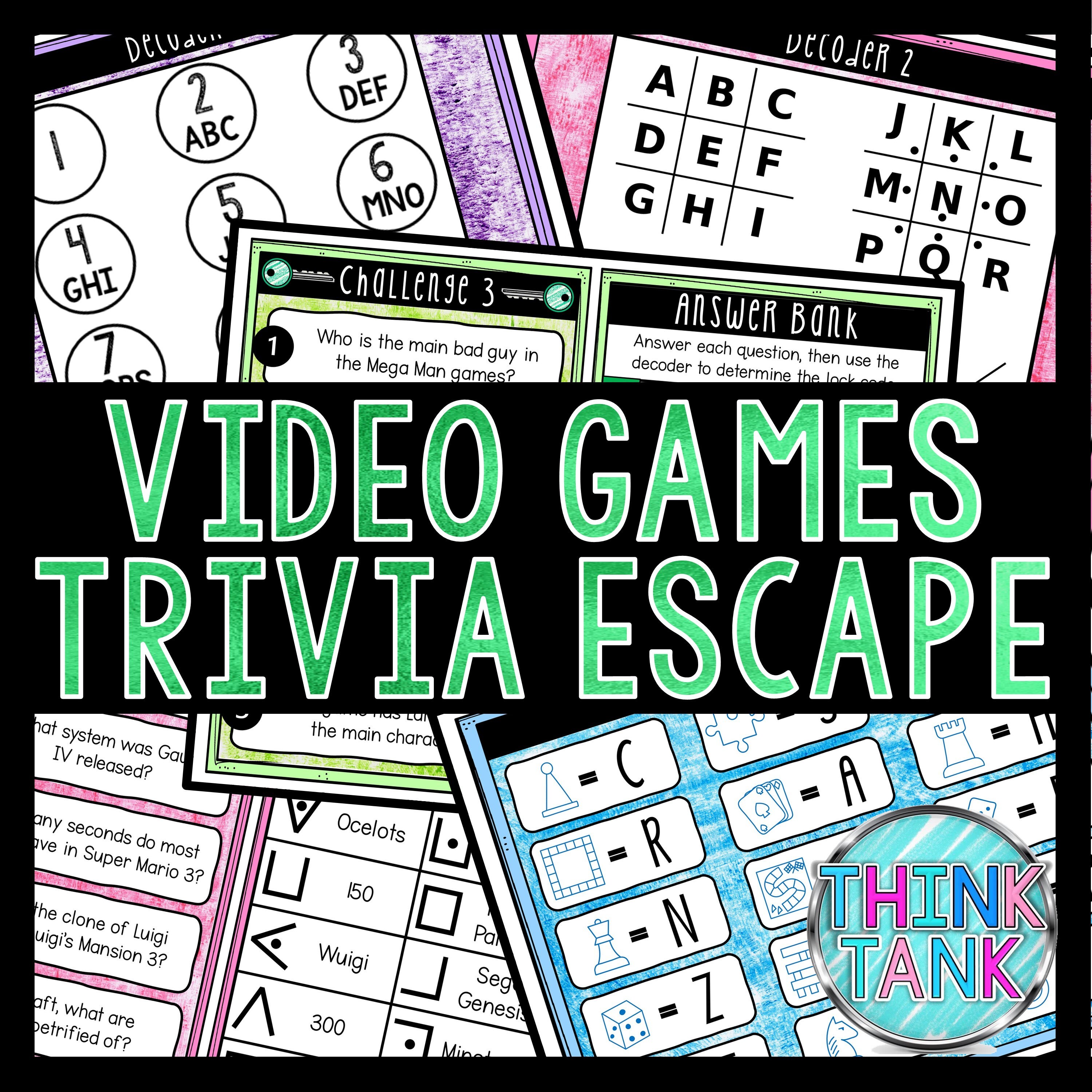 Video Games Trivia Game, Escape Room for Kids, Printable Party Game ...