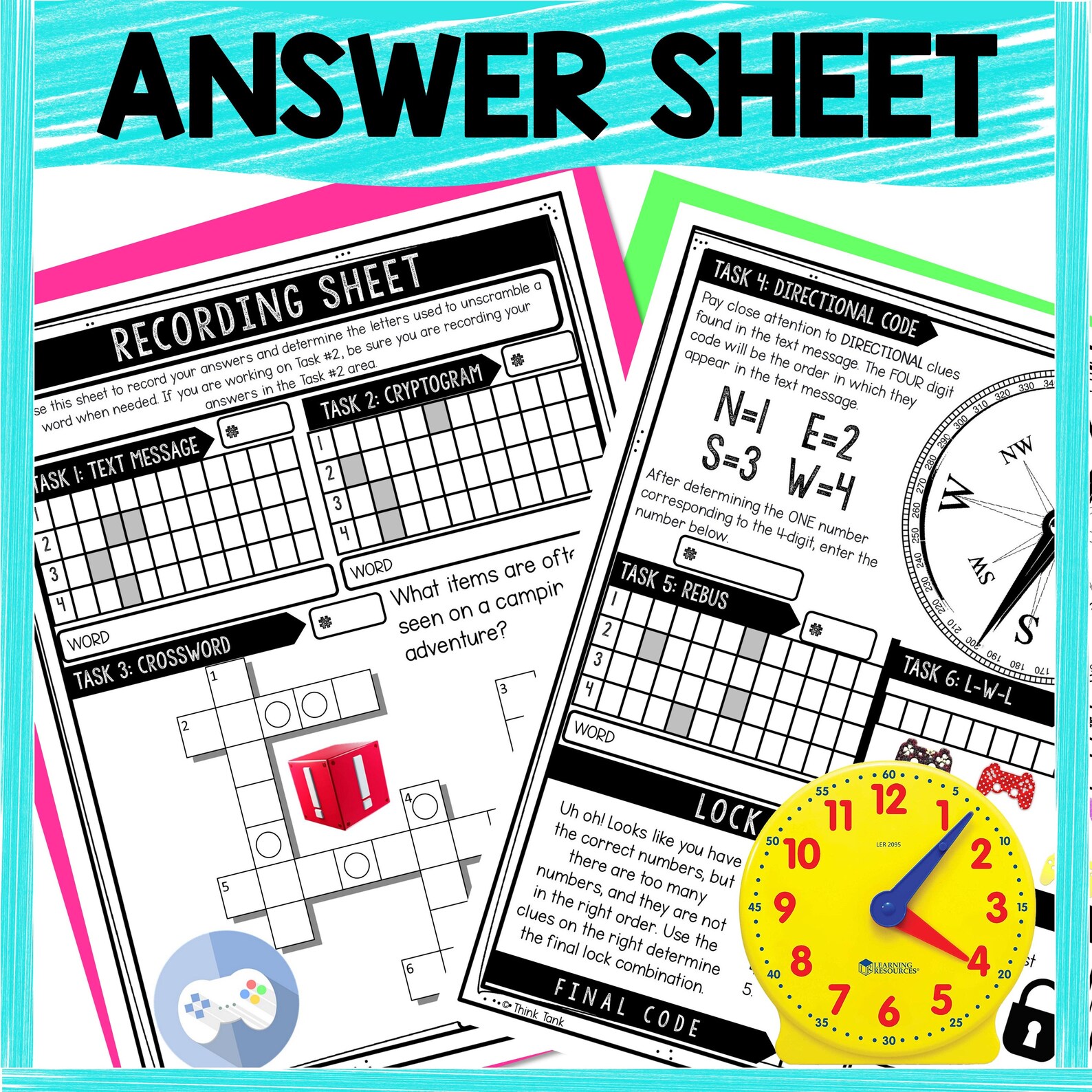 Level up - Video Game Escape Room Code for Kids - Printable Party Game ...