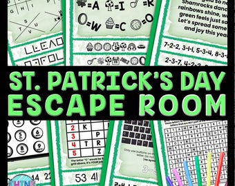 St. Patrick's Day Escape Room Word Search, Printable Party Game for Kids, Holiday Fun, Puzzles, Classroom Party, Family Game, Secret Codes