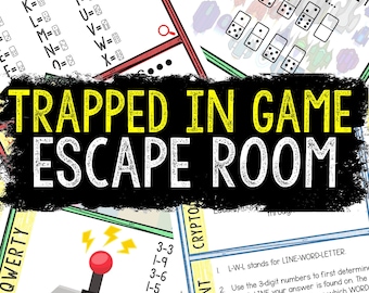 Escape Room for Kids - DIY Printable Game – Trapped in Game Escape Room Kit – Birthday Party Games - Kids Puzzle Game – Family Game Night