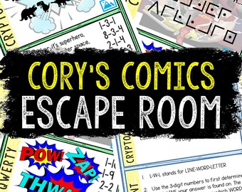 Escape Room Game for Kids - Printable Party Game – Cory's Comics Escape Room Kit – Birthday Party Game - Kids Puzzle – Family Game Night