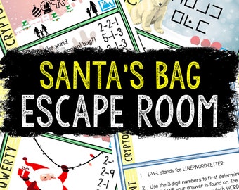 Christmas Escape Room for Kids - Printable Party Game – Santa's Bag Escape Room Kit – Christmas Games - Kids Puzzles – Family Game Night