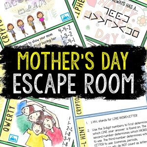 Escape Room for Kids - Printable Party Game – Mother's Day Escape Room Kit – Birthday Party Games - Kids Puzzles – Family Game Night image 1