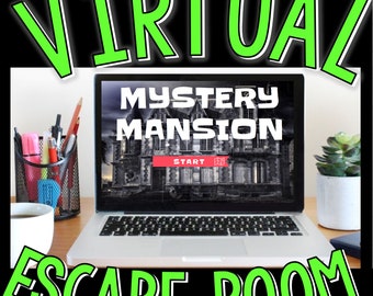 Halloween Virtual Escape Room for Kids, Mystery Mansion, Digital Escape Room Game, Puzzles, Zoom Game, Family Game Night, Online Party Game